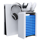 Carregador Duplo Rack Para Controle Ps5 Com Suporte Fone