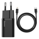 Carregador Turbo Baseus 20w Com Cabo Para iPhone 14 Cor Preto