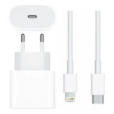 Carregador Turbo Para iPhone 20w Usb-c 7 8 Plus X Xr 11 12 13 14 Pro Max Cor Branco