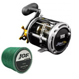 Carretilha Pesca Perfil Alto Black Max 20 + Linha Multi 300m