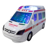 Carrinho Ambulância Eletrônico Som Luz Bate Volta Personagem Branco