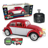 Carrinho Controle Remoto Fusca Clássico Recarregavel Com Luz