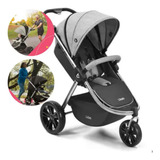 Carrinho De Bebê Jogger Cinza Três Rodas Multikids Baby