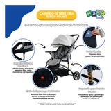 Carrinho De Bebê Passeio Com Alça Reversível Yougo Maxi Baby - Cinza