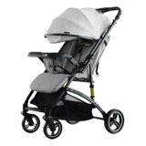 Carrinho De Bebê Passeio Tipo Berço Yougo Cinza Maxi Baby
