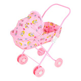 Carrinho De Boneca Rosa Infantil Dobrável Moises