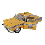 Carrinho De Ferro Antigo Taxi Amarelo Miniatura Coleção 