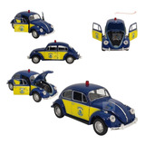 Carrinho De Ferro Fusca Policia Rodoviaria Miniatura Coleção