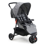 Carrinho De Passeio Infantil Delta (até 15kg) Cinza Voyage Cor Cinza-grid Cor Do Chassi Preto