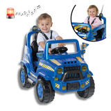Carrinho De Passeio Infantil Jeep Diipi Policia Azul Calesit Cor Azul Polícia