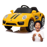 Carrinho De Shopping Mini Porshe Amarela 12 V Bang Toys
