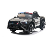 Carrinho Infantil Motorizado Brinquedo Elétrico Policia Mini Cor Preto E Branco