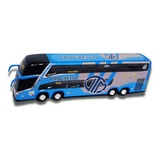 Carrinho Miniatura De Ônibus Empresa Progresso 30cm Cor Azul