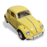Carrinho Miniatura Fusca Amarelo Claro Coleção Fricção 1967