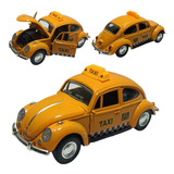 Carrinho Miniatura Metal Taxi Fusca Decoração Coleção Natal