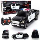 Carrinho Policia Hilux Caminhonete Controle Remoto Cor Preto