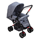 Carrinho Tipo Berço Bebês Até 15kg 2 Em 1 Prime Baby Cinza