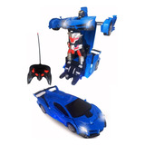 Carrinho Transforma Em Robô Controle Remoto Brinquedo Menino