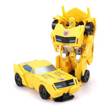 Carrinho Transformers Vira Boneco Carro Amarelo