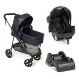 Carrinho Travel System Napoli Trio Preto Cobre Galzerano