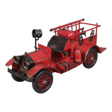 Carro De Bombeiros Modelo Estátua De Metal Vermelho