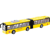 Carro Fricção Big Ônibus Sanfonado Luz Som Amarelo Dm Toys
