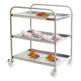 Carro Serviço Transporte 3 Andar 52x80 Inox Hotel Restaurant N