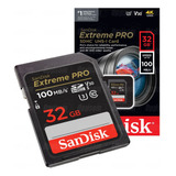 Cartão 32gb 100mbs Sandisk Extreme Pro 4k Para Canon Sony Nk