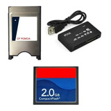 Cartão Cf Compact 2gb Adaptador Cf X Pcmcia + Leitor Usb