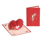 Cartão De Aniversário Presente 3d Coração Luxo Amor Amizade