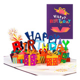 Cartão De Aniversário Presente 3d Parabéns Luxo