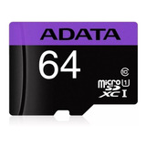 Cartão De Memória 64gb Micro Sd Adata Xc C10 Com Adaptador