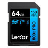 Cartão De Memória Lexar 64gb 800x Pro 150mb/s V30