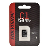 Cartão De Memoria Microsd 64gb Hikvision C1 Imediato