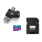 Cartão De Memória Multilaser Mc152 Com Adaptador Sd 64gb
