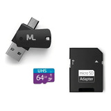 Cartão De Memória Multilaser Mc152 Com Adaptador Sd 64gb