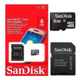 Cartão De Memória Sandisk Com Adaptador Sd 8gb