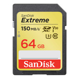Cartão De Memória Sandisk Sdsdxv6-064g-gncin Extreme 64gb