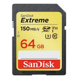 Cartão De Memória Sandisk Sdsdxve-064g-gncin Extreme 64gb