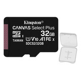 Cartão Memória Micro Sd Kingston 32gb 100mbs E Adapt +case