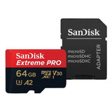Cartão Memória Sandisk 64gb Extreme Pro 200mb/s U3 A2 4k Nf 