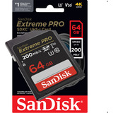 Cartão Memória Sandisk Extreme Pro Sdxc 64gb 200mb/s U3 V30