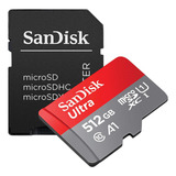 Cartão Memória Sandisk Ultra 512gb Micro Sd + Adaptador Sd