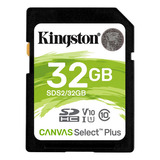 Cartão Memória Sdhc 32gb Canvas Select Plus 100mbs Kingston