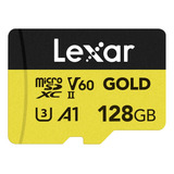 Cartão Micro Sd Lexar Professional Gold De 128 Gb Uhs-ii C10 U3 V60 A1 Full Hd 4k Uhd Até 280/180 Mb/s Para Drones Câmeras De Ação, Dispositivos Portáteis De Jogos Lmsgold128g-bnnng