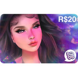 Cartão Moeda Virtual Imvu Br Brasil R$ 20 Reais Card E-gift