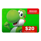 Cartão Nintendo Eshop Switch Card Usa $20 Dólares Americano