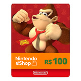 Cartão Nintendo Switch 3ds Wii U Eshop Brasil R$ 100 Reais
