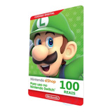 Cartão Nintendo Switch Eshop Br 100 Reais - Envio Na Hora