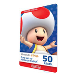 Cartão Nintendo Switch Eshop Br R$ 50 Reais - Envio Na Hora
